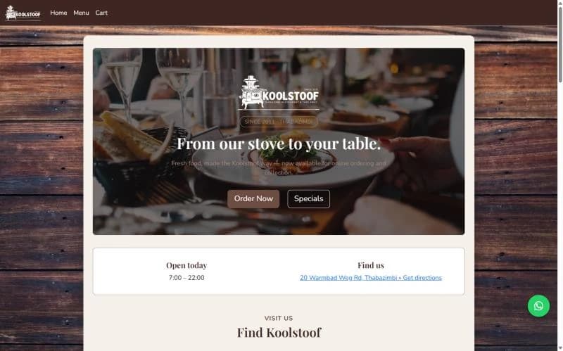 The Koolstoof Delivery site